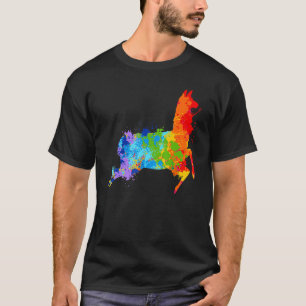 Splattering Paint Llama Drip Painting Llama T-Shirt