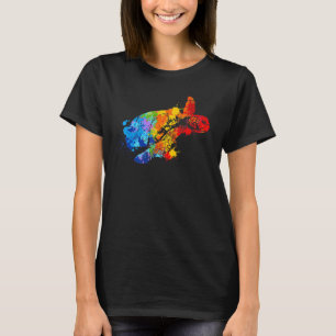 Splattering Paint Turtle Drip Painting Turtle T-Shirt