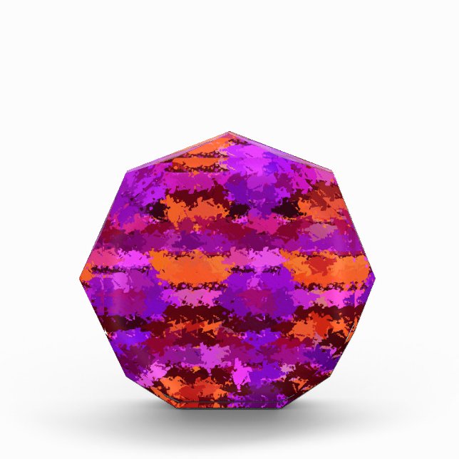 Splatters of Purple and Orange   Acrylic Award (Front)