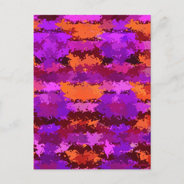 Splatters of Purple and Orange Postcard (Front)