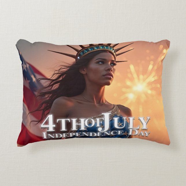 Splendid 4th of July Design - Fireworks & Freedom Accent Pillow (Front)