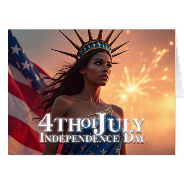 Splendid 4th of July Design - Fireworks & Freedom Card (Front Horizontal)