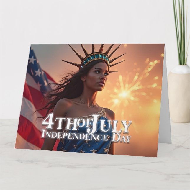 Splendid 4th of July Design - Fireworks & Freedom Card (Front)