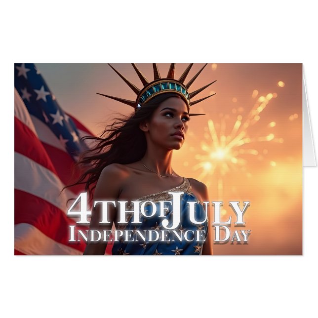 Splendid 4th of July Design - Fireworks & Freedom Card (Front Horizontal)
