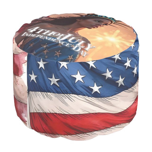 Splendid 4th of July Design - Fireworks & Freedom Pouf (Angled Back)
