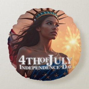 Splendid 4th of July Design - Fireworks & Freedom Round Pillow