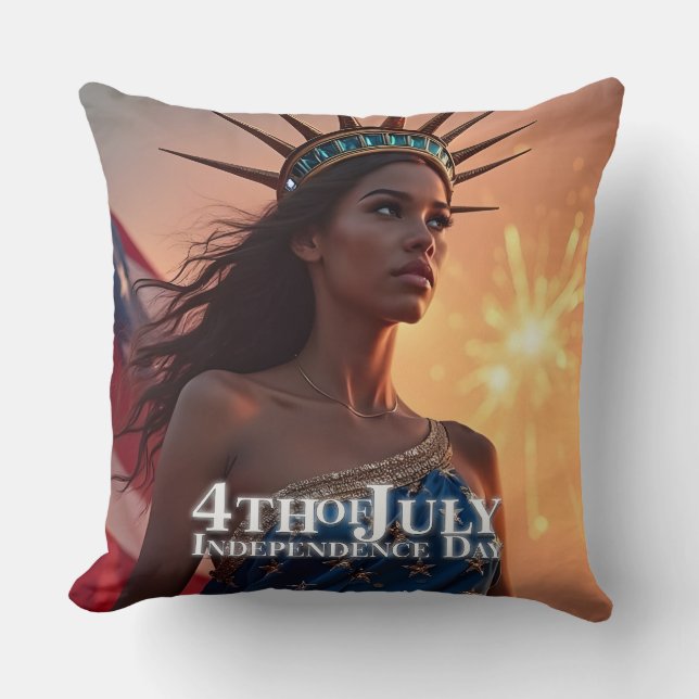 Splendid 4th of July Design - Fireworks & Freedom Throw Pillow (Front)
