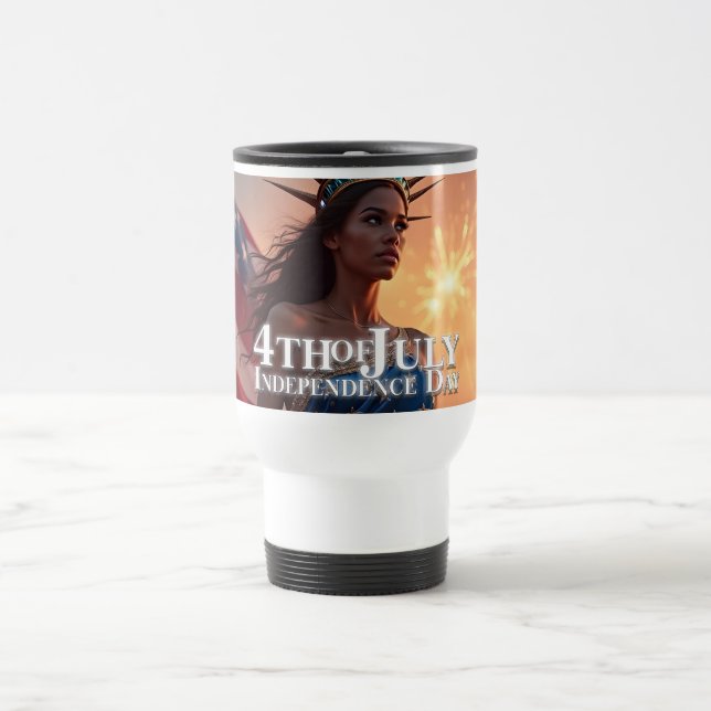 Splendid 4th of July Design - Fireworks & Freedom Travel Mug (Center)