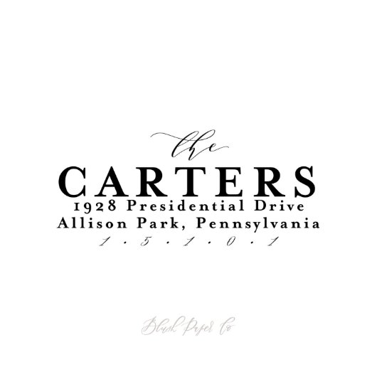 Splendid Carters Rubber Return Address Stamp (Front)