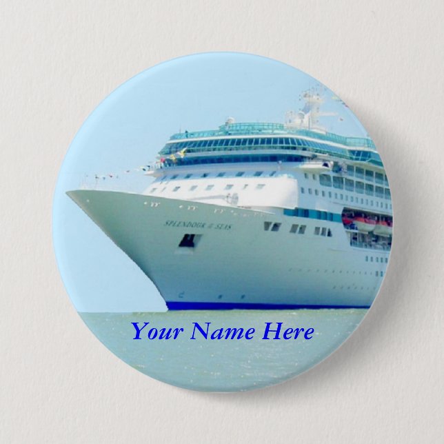 Splendid Cruise Ship Name Badge Pinback Button (Front)