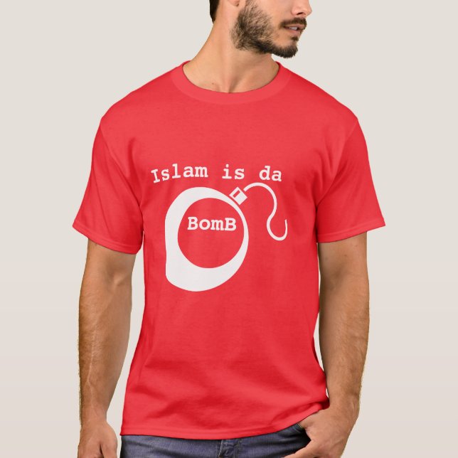 Splendid dawah tshirt with text Islam is da bomb. (Front)