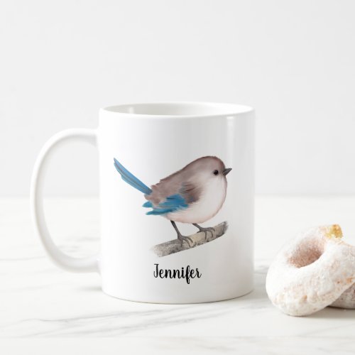 Splendid Fairy Wren Bird on Branch Coffee Mug