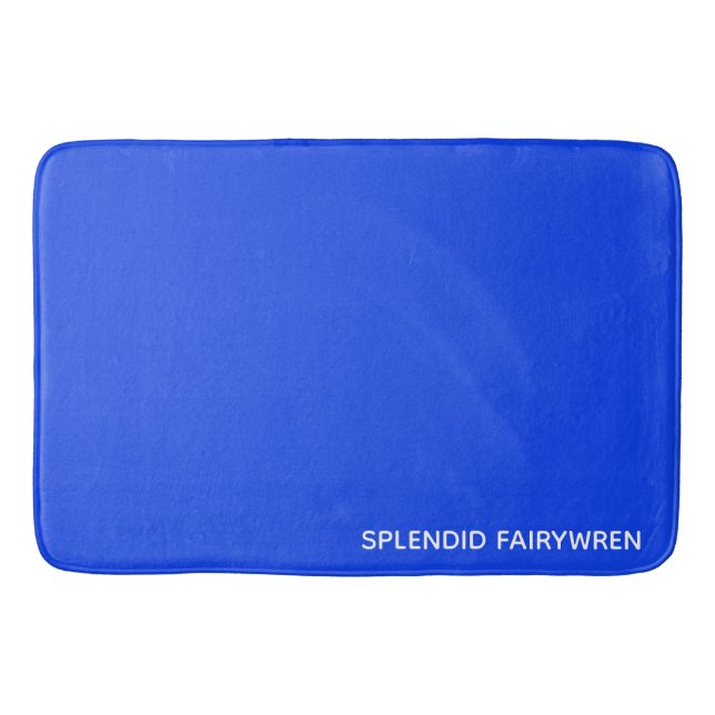 Splendid Fairywren Blue Color Name Bath Mat (Front)