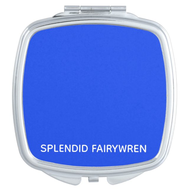 Splendid Fairywren Blue Color Name Compact Mirror (Front)