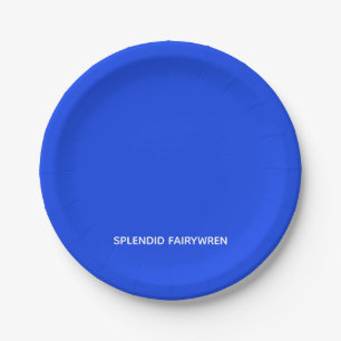 Splendid Fairywren Blue Color Name Paper Plates