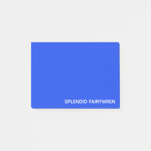 Splendid Fairywren Blue Color Name Post-it Notes