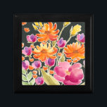 Splendid Gathering - Pink and Orange Flowers Gift Box<br><div class="desc">Splendid Gathering II by Regina Moore. Features watercolor-like flowers in a variety of colors,  primarily orange and pink.</div>