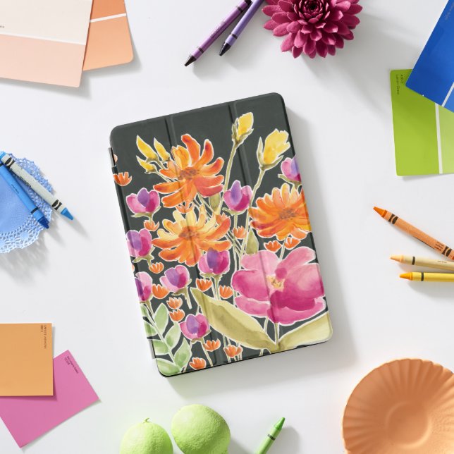 Splendid Gathering - Pink and Orange Flowers iPad Pro Cover (Desk)