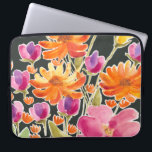 Splendid Gathering - Pink and Orange Flowers Laptop Sleeve<br><div class="desc">Splendid Gathering II by Regina Moore. Features watercolor-like flowers in a variety of colors,  primarily orange and pink.</div>