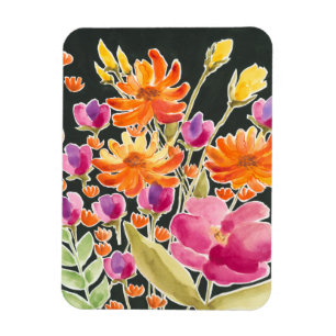 Splendid Gathering - Pink and Orange Flowers Magnet