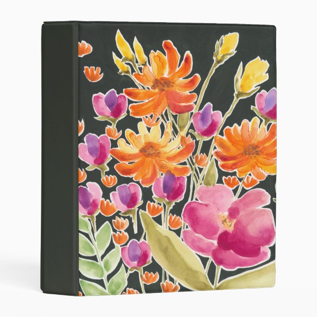 Splendid Gathering - Pink and Orange Flowers Mini Binder (Front/Spine)