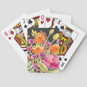 Splendid Gathering - Pink and Orange Flowers Poker Cards