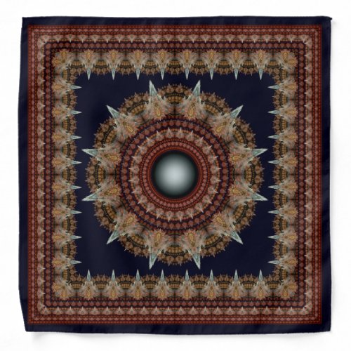 Splendid kaleidoscopic fractal framed ornament bandana