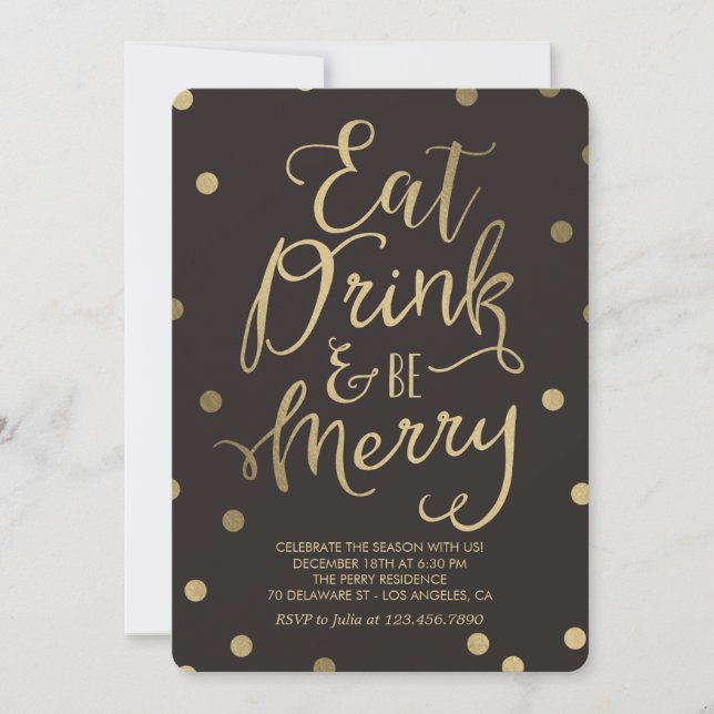 Splendid Merriment Editable Color Holiday Party Invitation (Front)