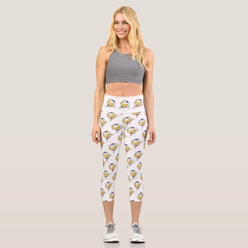 Splendid Neoplasticism Art Monogram Letter O Capri Leggings