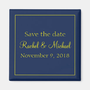 Splendid Save the Date Blue and Yellow Magnet