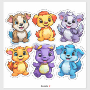 Splendid set of cartoon animal stickers