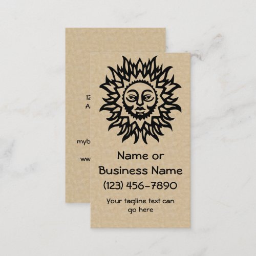 Splendid Sun on Parchment Style Background Business Card