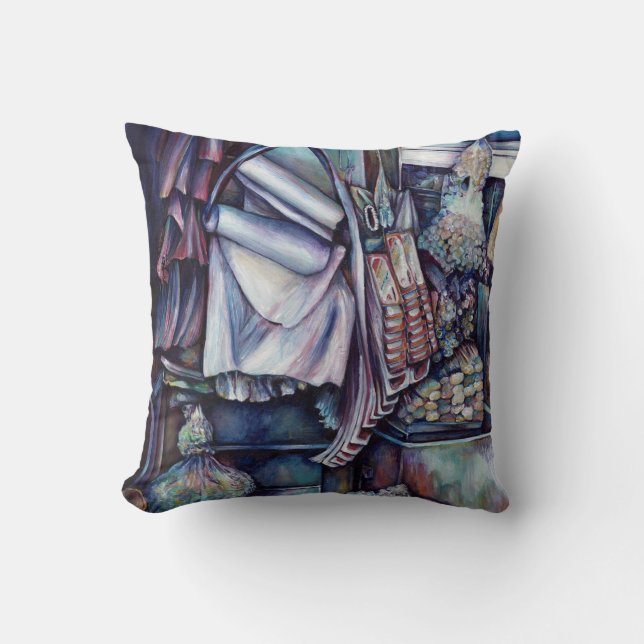 Splendid Tekka Centre's Specials, Singapore Throw Pillow (Front)