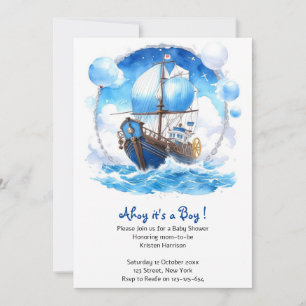 Splendid Voyage: Nautical Boy Baby Shower Invitation