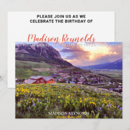 Splendid Wildflower Mountain Beautiful Sky Invitation