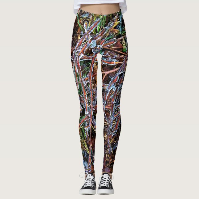 SplendidLee - Ice Twigs Photo Print Leggings (Front)