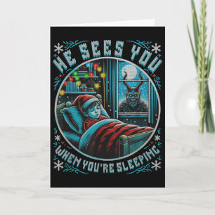 Splendifulous Merry Krampus He Sees You Vintage Ho Card