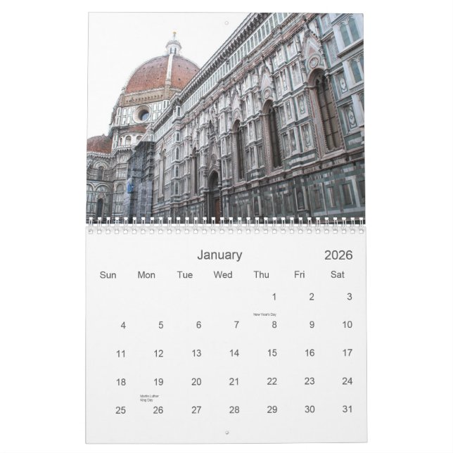 Splendor of Italy Calendar (Jan 2026)