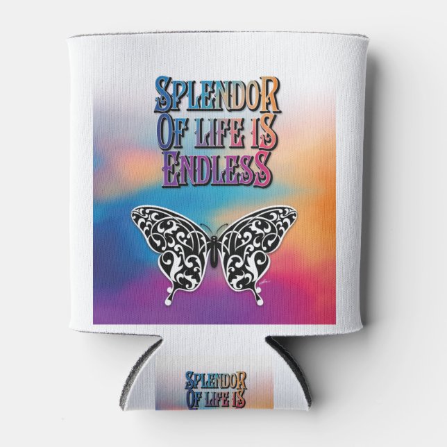 Splendor of Life with Butterfly Can Cooler (Front)