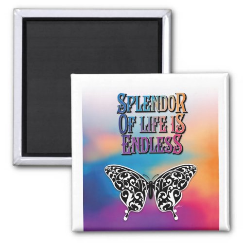 Splendor of Life with Butterfly Magnet
