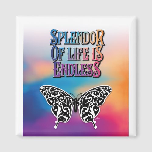 Splendor of Life with Butterfly Magnet