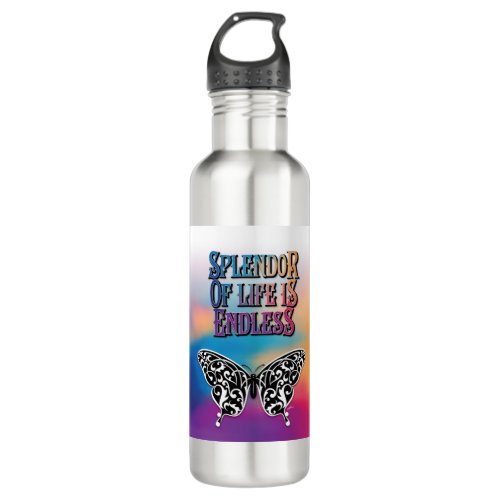 Splendor of Life with Butterfly Stainless Steel Water Bottle