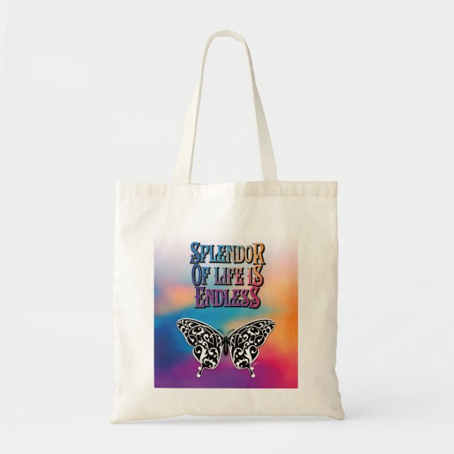 Splendor of Life with Butterfly Tote Bag (Front)