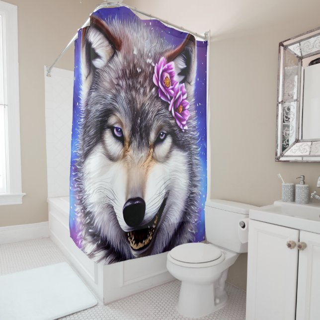 Splendor of the Wolf  Shower Curtain (In Situ)