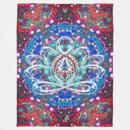 Splendorous Zen Lotus Fleece Blanket