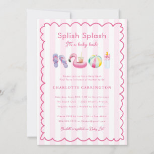 Splish Splash Baby Bash Pool Party Baby Shower  Invitation