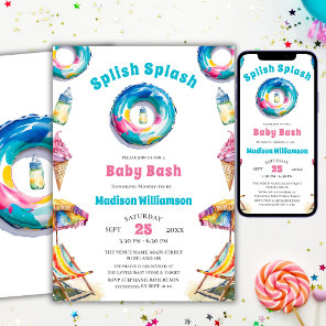Splish Splash Baby Bash Summer Baby Shower Invitation
