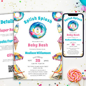 Splish Splash Baby Bash Summer Baby Shower QR Code Invitation
