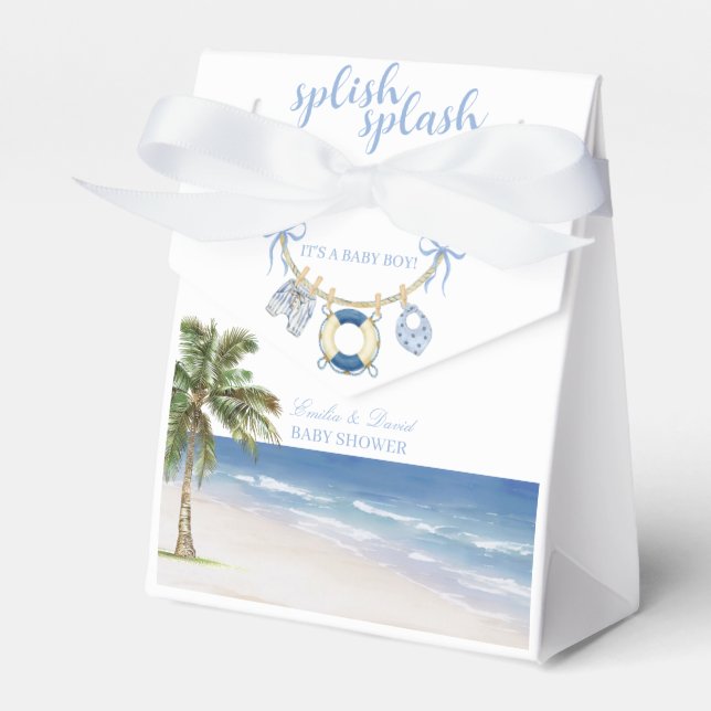 Splish Splash Beach Baby Shower Favor Box (Front Side)
