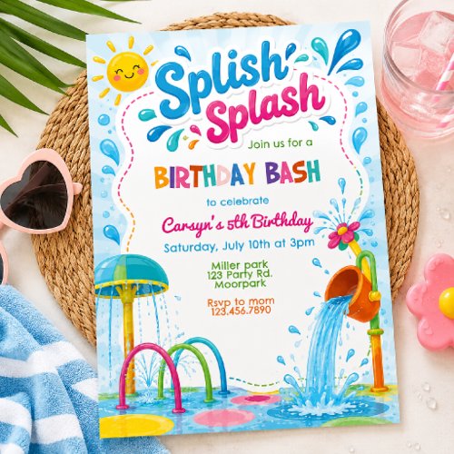 Splish Splash Birthday Bash | Splash Pad Invitation